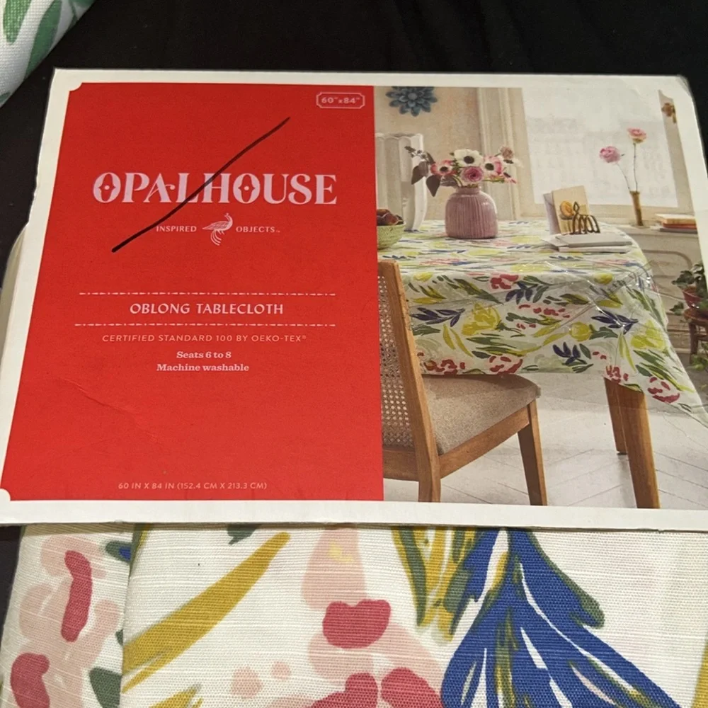 NWT Opalhouse Floral Tablecloth with Multicolor Design